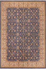 handmade Transitional Kafkaz Blue Beige Hand Knotted RECTANGLE 100% WOOL area rug 9 x 12