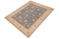 handmade Traditional Kafkaz Blue Gray Hand Knotted RECTANGLE 100% WOOL area rug 9x12