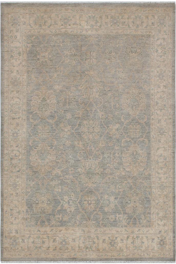handmade Traditional Kafkaz Gray Beige Hand Knotted RECTANGLE 100% WOOL area rug 5 x 7