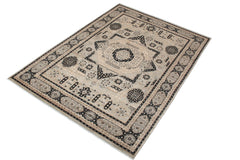 handmade Geometric Mamluk Gray Black Hand Knotted RECTANGLE 100% WOOL area rug 9 x 12