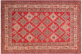 handmade Geometric Super Kazak Red Beige Hand Knotted RECTANGLE 100% WOOL area rug 8' x 10'