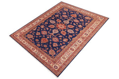 handmade Geometric Super Kazak Blue Beige Hand Knotted RECTANGLE 100% WOOL area rug 8 x 11