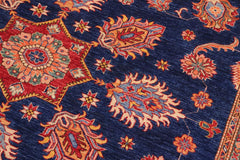 handmade Geometric Super Kazak Blue Beige Hand Knotted RECTANGLE 100% WOOL area rug 8 x 11