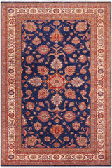 handmade Geometric Super Kazak Blue Beige Hand Knotted RECTANGLE 100% WOOL area rug 8 x 11