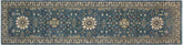 handmade Geometric Kafkaz Blue Ivory Hand Knotted RUNNER 100% WOOL area rug 3' x 9'