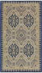 handmade Transitional Kafkaz Blue Beige Hand Knotted RECTANGLE 100% WOOL area rug 3 x 6