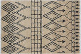 handmade Geometric Moroccan Beige Gray Hand Knotted RECTANGLE 100% WOOL area rug 4' x 6'