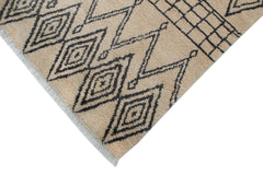 handmade Geometric Moroccan Beige Gray Hand Knotted RECTANGLE 100% WOOL area rug 4' x 6'