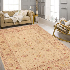 handmade Traditional Kafkaz Beige Gold Hand Knotted RECTANGLE 100% WOOL area rug 10 x 15