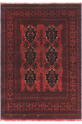 handmade Tribal Biljik Khal Mohammadi Red Black Hand Knotted RECTANGLE 100% WOOL area rug 3x5