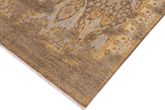 handmade Transitional Kafkaz gray Blue Hand Knotted RECTANGLE WOOL&SILK area rug 8 x 10