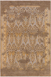 handmade Transitional Kafkaz gray Blue Hand Knotted RECTANGLE WOOL&SILK area rug 8 x 10