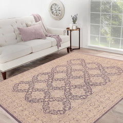 handmade Transitional Kafkaz Purple Gray Hand Knotted RECTANGLE WOOL&SILK area rug 10' x 14'