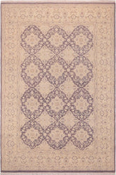 handmade Transitional Kafkaz Purple Gray Hand Knotted RECTANGLE WOOL&SILK area rug 10 x 14