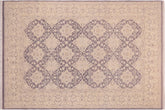 handmade Transitional Kafkaz Purple Gray Hand Knotted RECTANGLE WOOL&SILK area rug 10' x 14'