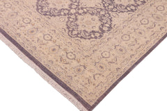 handmade Transitional Kafkaz Purple Gray Hand Knotted RECTANGLE WOOL&SILK area rug 10' x 14'