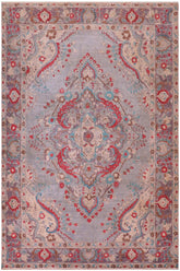 handmade Vintage Hand Painte Blue Purple Hand Knotted RECTANGLE 100% WOOL area rug 6 x 9