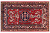 handmade Geometric Super Kazak Red Beige Hand Knotted RECTANGLE 100% WOOL area rug 3' x 5'