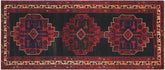 handmade Geometric Balouchi Black Gray Hand Knotted RUNNER 100% WOOL area rug 5x10