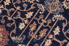 handmade Transitional Kafkaz Blue Brown Hand Knotted RECTANGLE 100% WOOL area rug 5' x 7'