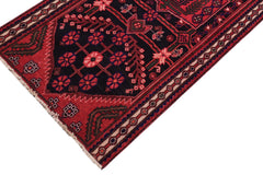 handmade Traditional Vintage Red Tan Hand Knotted RUNNER 100% WOOL area rug 4 x 8
