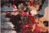 handmade Modern Modern Black Red Hand Knotted RECTANGLE WOOL&SILK area rug 10' x 14'