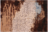handmade Modern Modern Brown Blue Hand Knotted RECTANGLE WOOL&SILK area rug 8' x 10'