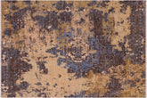 handmade Modern Modern Blue Tan Hand Knotted RECTANGLE WOOL&SILK area rug 8' x 10'