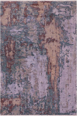 handmade Modern Modern Blue Brown Hand Knotted RECTANGLE WOOL&SILK area rug 8 x 10