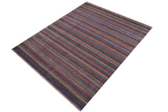 handmade Geometric Berjusta Purple Blue Hand Knotted RECTANGLE WOOL&SILK area rug 9' x 12'