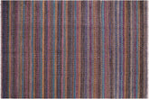 handmade Geometric Berjusta Purple Blue Hand Knotted RECTANGLE WOOL&SILK area rug 9' x 12'