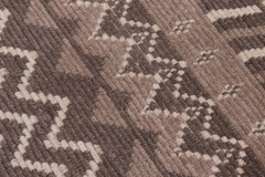 handmade Geometric Berjusta Brown Beige Hand Knotted RECTANGLE 100% WOOL area rug 9' x 12'