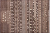 handmade Geometric Berjusta Brown Beige Hand Knotted RECTANGLE 100% WOOL area rug 9' x 12'