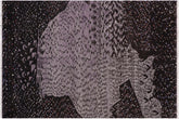 handmade Geometric Berjusta Black Gray Hand Knotted RECTANGLE WOOL&SILK area rug 5' x 8'