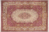 handmade Traditional Abusson Green Maroon Hand Knotted RECTANGLE 100% WOOL area rug 10x14