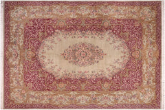 handmade Traditional Abusson Green Maroon Hand Knotted RECTANGLE 100% WOOL area rug 10x14