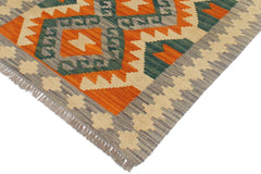 Flat Weave Kilim Antique Navaho Vintage handmade Geometric Kilim Rust Purple Hand-Woven Rectangle 100% Wool Area Rug 2x3