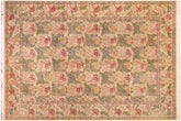 handmade Transitional Tulip Gold Green Hand Knotted RECTANGLE 100% WOOL area rug 10x14