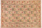 handmade Transitional Tulip Gold Green Hand Knotted RECTANGLE 100% WOOL area rug 10x14