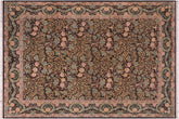 handmade Transitional Imran Black Green Hand Knotted RECTANGLE 100% WOOL area rug 10x14