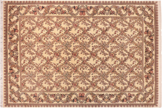 handmade Transitional Basan Beige Green Hand Knotted RECTANGLE 100% WOOL area rug 10x14