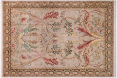 handmade Traditional Bhati Taupe Green Hand Knotted RECTANGLE 100% WOOL area rug 10x14
