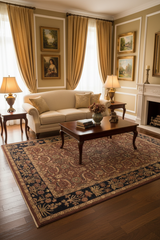 handmade Transitional Lahore Brown Blue Hand Knotted RECTANGLE 100% WOOL area rug 10' x 14'