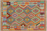 handmade Geometric Kilim Rust Brown Hand-Woven RECTANGLE 100% WOOL area rug 3 x 5