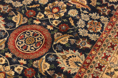 Vintage Agra Tabriz Johanna Blue/Tan Wool Rug - 10'3'' x 14'6''