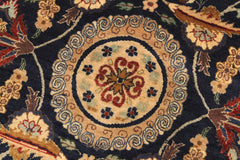 Vintage Agra Tabriz Johanna Blue/Tan Wool Rug - 10'3'' x 14'6''