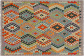 handmade Geometric Kilim Rust Purple Hand-Woven RECTANGLE 100% WOOL area rug 4 x 5