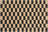 handmade Modern Kilim Beige Black Hand-Woven RECTANGLE 100% WOOL area rug 4' x 6'