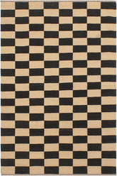 Flat Weave Kilim Antique Navaho Vintage handmade Modern Kilim Beige Black Hand-Woven Rectangle 100% Wool Area Rug 4x6