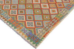 Flat Weave Kilim Antique Navaho Vintage handmade Geometric Kilim Rust Beige Hand-Woven Rectangle 100% Wool Area Rug 6x8